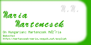 maria martencsek business card